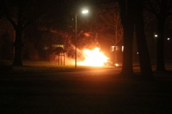 112-dokkum Bult autobanden in brand in Damwâld 